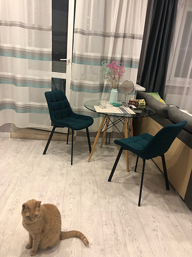 Стул на металлокаркасе Челси бежевый / черный фото покупателя 175