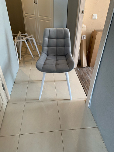 Стул на металлокаркасе Челси бежевый / черный фото покупателя 25