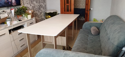 Стол обеденный раздвижной СтК7 дуб молочный фото покупателя 123