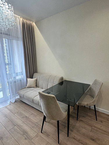 Стеклянный стол Smoke 120х80х75 clear gray / black фото покупателя 7