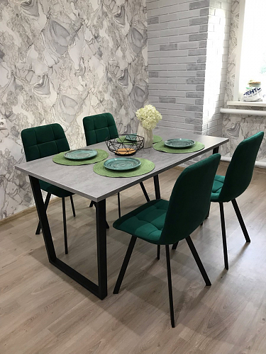 Стул на металлокаркасе Чилли синяя ткань / белый фото покупателя 726