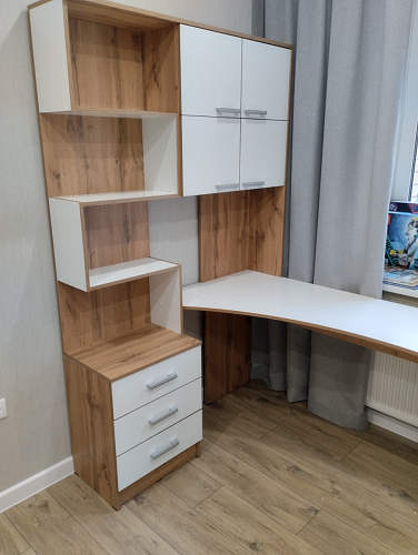 Компьютерный стол Ганор правый дуб вотан / белый фото покупателя 21