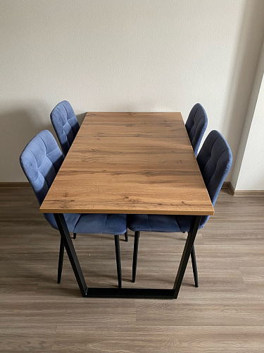 Деревянный стол Лота Лофт 140х80 черный матовый / бетон светлый фото покупателя 563