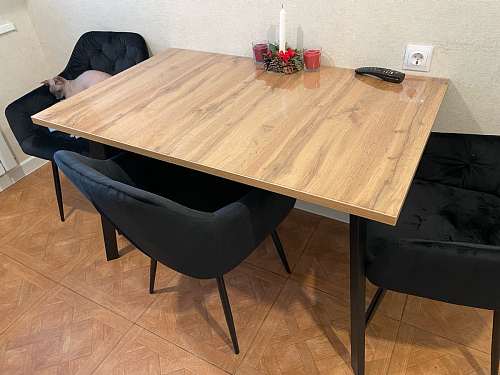 Стол Тринити Лофт 120 32 мм дуб галифакс табако / черный матовый фото покупателя 551