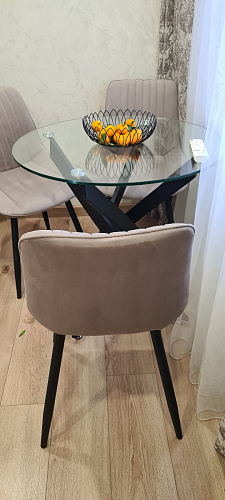 Стул на металлокаркасе Седа К коричневый velvet lux 100 / черный фото покупателя 12