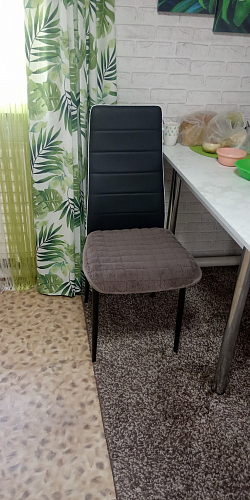 Стул на металлокаркасе DC2-001 black / white line / white фото покупателя 5