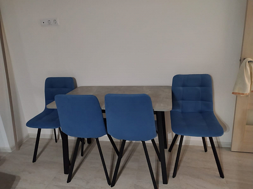 Стул на металлокаркасе Чилли синяя ткань / белый фото покупателя 231