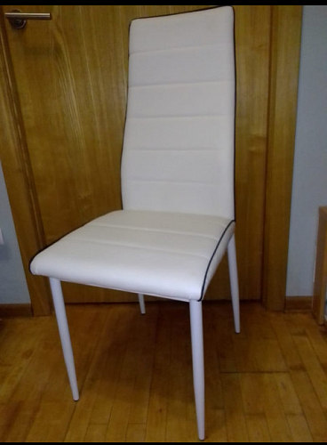 Стул на металлокаркасе DC2-001 black / white line / white фото покупателя 14