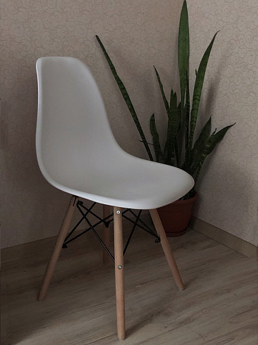 Пластиковый стул Eames PC-015 серо-голубой / дерево фото покупателя 92
