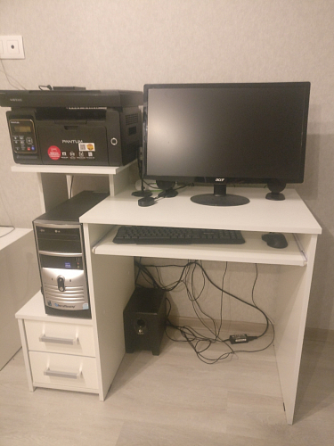 Компьютерный стол Джаз-24 левый дуб молочный фото покупателя 18