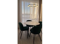 Стул на металлокаркасе Gabi 1 бежевый / черный с серебряными наконечниками фото покупателя 344