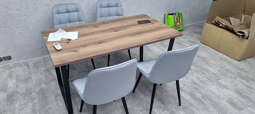 Деревянный стол Лота Лофт 120x75 дуб крафт табачный / черный матовый фото покупателя 71