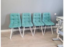 Стул на металлокаркасе Чилли синяя ткань / белый фото покупателя 570