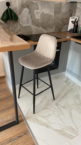 Барный стул Лофт микровелюр катания блэк / черный матовый фото покупателя 31