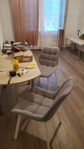 Стул на металлокаркасе Челси морская волна / черный фото покупателя 61