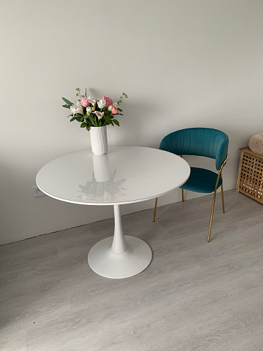 Стул на металлокаркасе Kamelia голубой / голубой / золотой фото покупателя 32