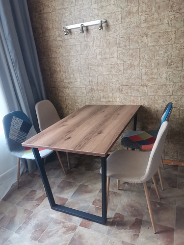 Стол Лота Лофт 140 25 мм черный матовый / бетон фото покупателя 141