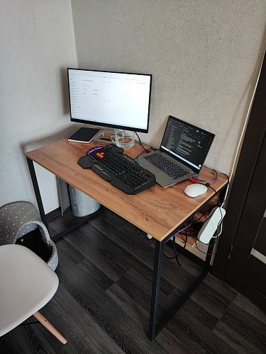 Письменный стол Клер Лофт дуб делано темный / черный матовый фото покупателя 33