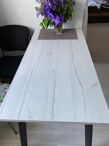 Стол Тринити Лофт 140 25 мм дуб делано темный / белый фото покупателя 218