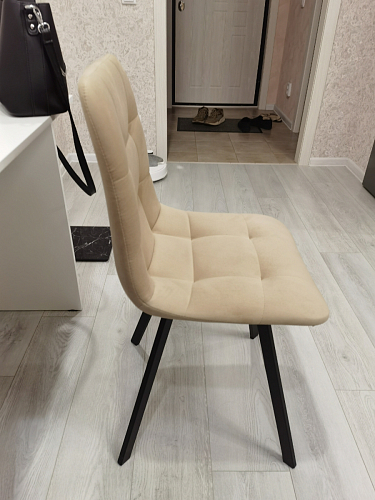 Стул на металлокаркасе Чилли К светло-серый велюр / черный каркас фото покупателя 277