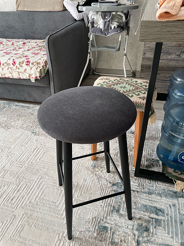 Полубарный стул Гангток крутящийся катания блэк / черный матовый фото покупателя 8