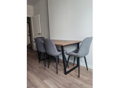 Деревянный стол Лота Лофт 120(160)х75 черный матовый / бетон светлый фото покупателя 442