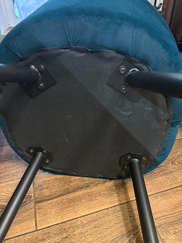 Стул на металлокаркасе Gabi 1 light blue / black / gold фото покупателя 639