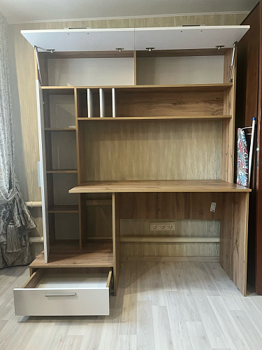 Письменный стол Лайт 03.243 дуб золотой (craft) / белый премиум фото покупателя 106