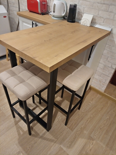 Барный стул Лофт микровелюр катания блэк / черный матовый фото покупателя 268