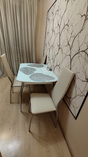 Стул на металлокаркасе Кредо хром / кожзам бежевый / ваниль 890 фото покупателя 1