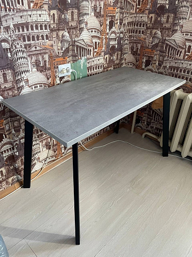 Стол Тринити Лофт 120 32 мм бетон / черный матовый фото покупателя 602