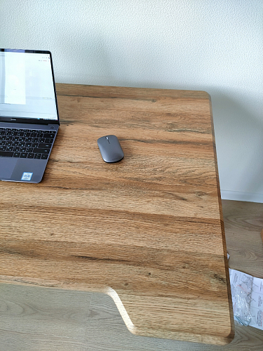 Компьютерный стол Маркос с механизмом подъема 120х75х75 орех кантри / белый фото покупателя 11