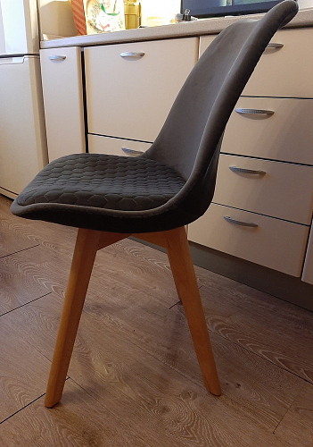 Деревянный стул Bonuss темно-серый / черное сидение / черный фото покупателя 25