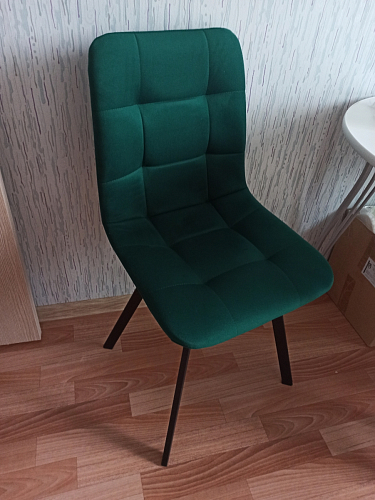 Стул на металлокаркасе Чилли К светло-серый велюр / черный каркас фото покупателя 1367