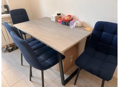 Деревянный стол Лота Лофт 120(160)х75 черный матовый / бетон светлый фото покупателя 208