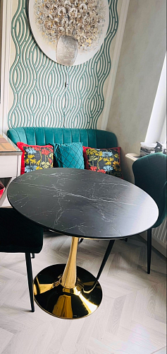 Стол Тулип 90х73 дуб вотан / белый фото покупателя 58