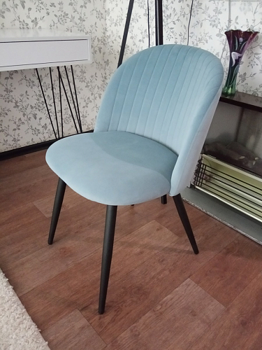 Стул на металлокаркасе Gabi dark beige / black / silver фото покупателя 168