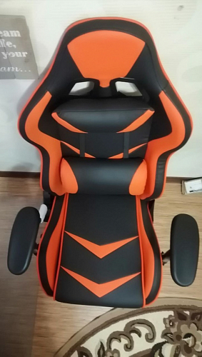 Компьютерное кресло Racer черное / голубое фото покупателя 165