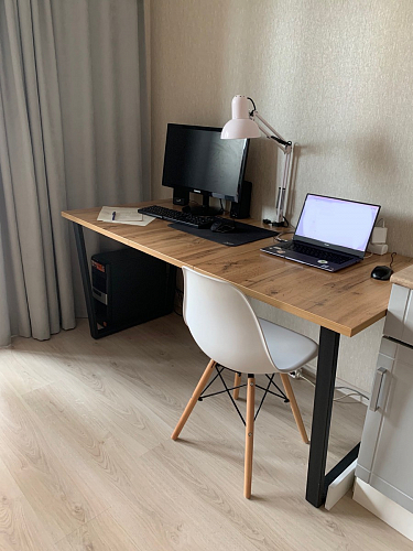 Деревянный стол Лота Лофт 120x75 дуб крафт табачный / черный матовый фото покупателя 872