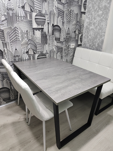 Стол Лота Лофт 140 25 мм черный матовый / бетон фото покупателя 627