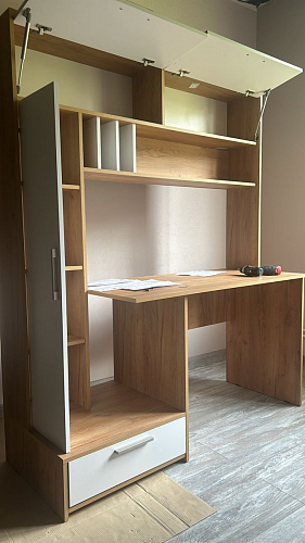 Письменный стол Лайт 03.243 дуб золотой (craft) / белый премиум фото покупателя 115