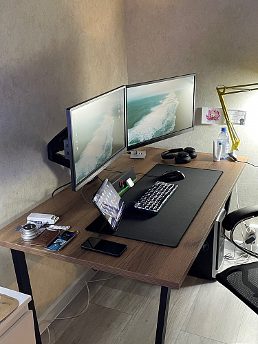 Стол Лота Лофт 140 25 мм черный матовый / бетон фото покупателя 537