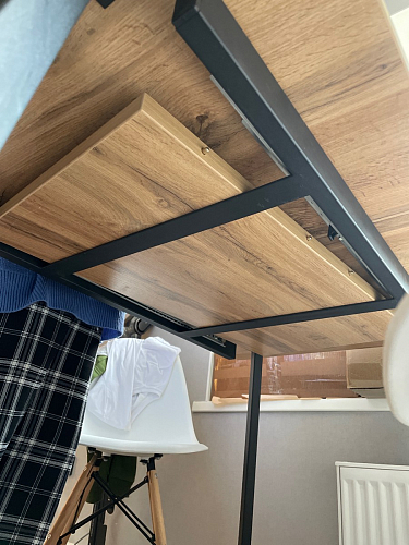 Стол Тринити Лофт 120 32 мм дуб галифакс табако / черный матовый фото покупателя 353