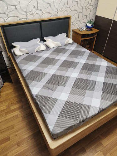 Двуспальная кровать Клауд 160х200 парящая дуб крафт золотой / антрацит фото покупателя 422