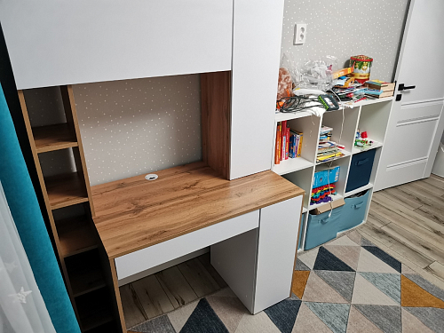 Письменный стол Комфорт 12.71 дуб золотой craft / белая аляска  - Уцененный экземпляр фото покупателя 94