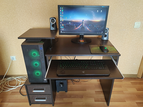 Компьютерный стол Джаз-24 левый дуб молочный фото покупателя 36