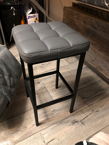 Барный стул Лофт микровелюр катания блэк / черный матовый фото покупателя 178