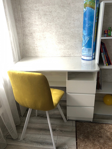 Стул на металлокаркасе Чилли К светло-серый велюр / черный каркас фото покупателя 349