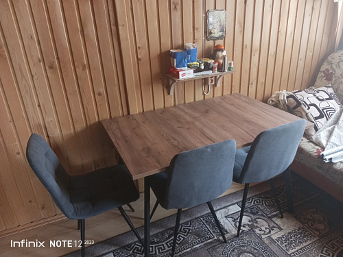 Стол Тринити Лофт 120 32 мм дуб галифакс табако / черный матовый фото покупателя 398