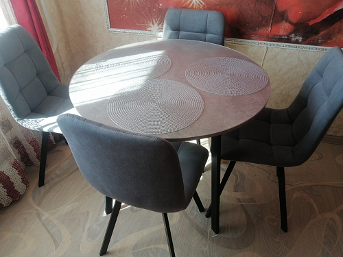 Стул на металлокаркасе Чилли К светло-серый велюр / черный каркас фото покупателя 313